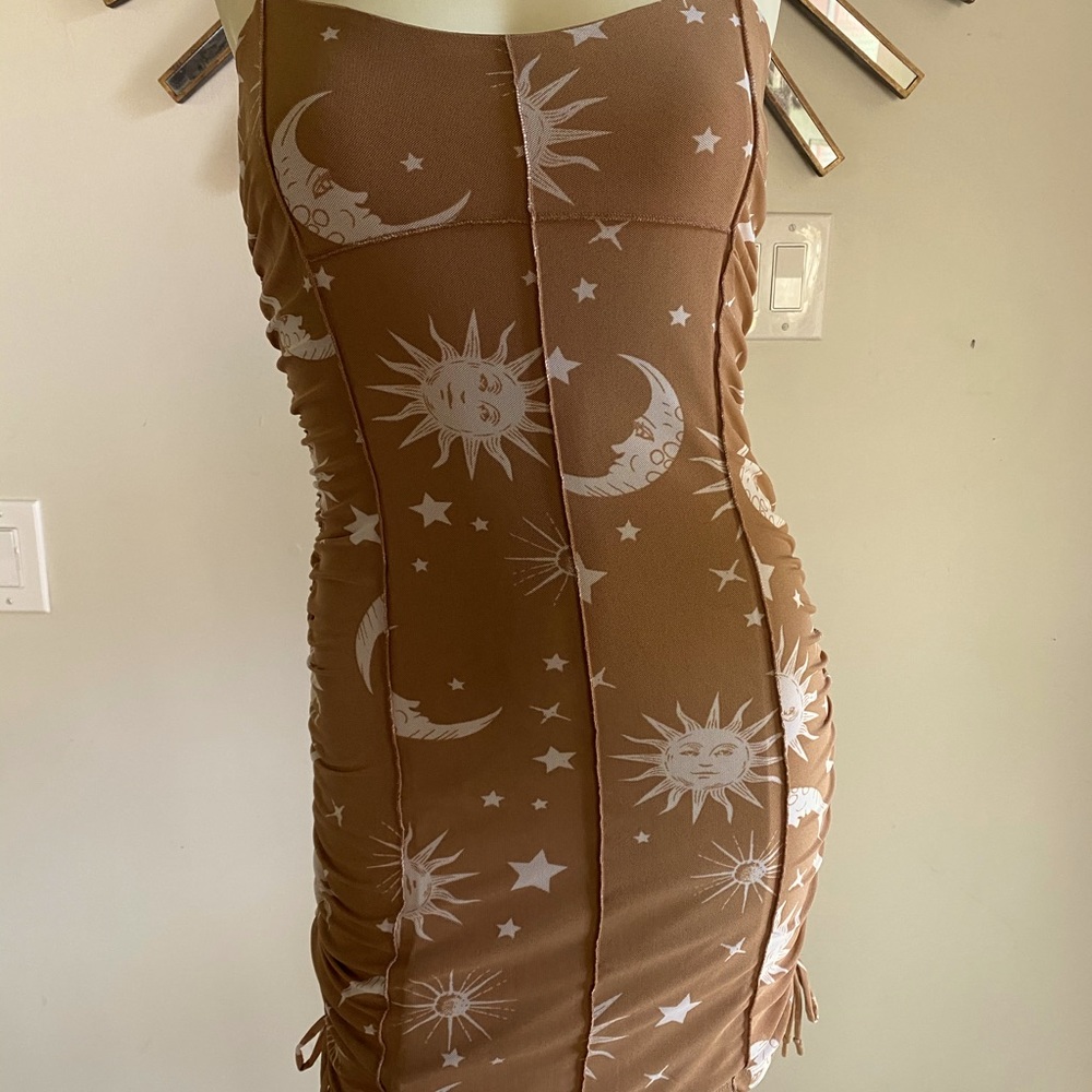 Brown Sun and Moon Cocktail Dress - Forever 21